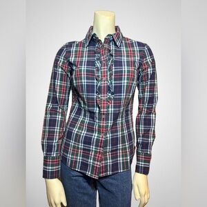 Tommy Hilfiger Red and Blue Plaid Button-Down Shirt